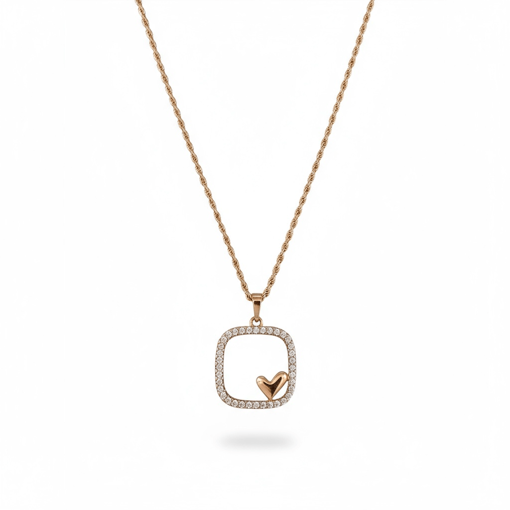Heart Frame – Apzeltīta kaklarota ar sirds kulonu – apzeltītas rotaslietas | Tavas Rotas