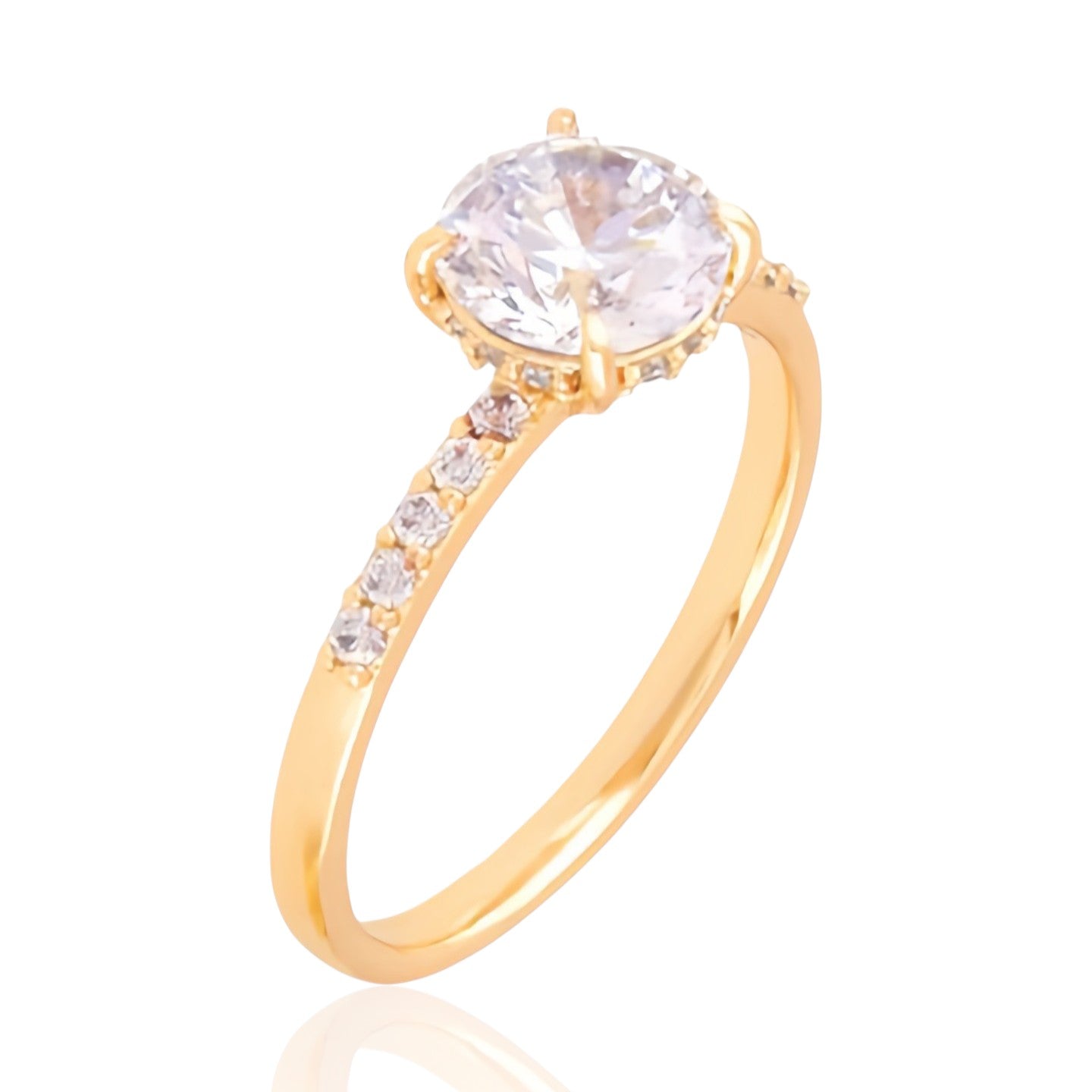 Kristāla mirdzums – apzeltīts gredzens ar cirkoniju – apzeltītas rotaslietas | Tavas Rotas