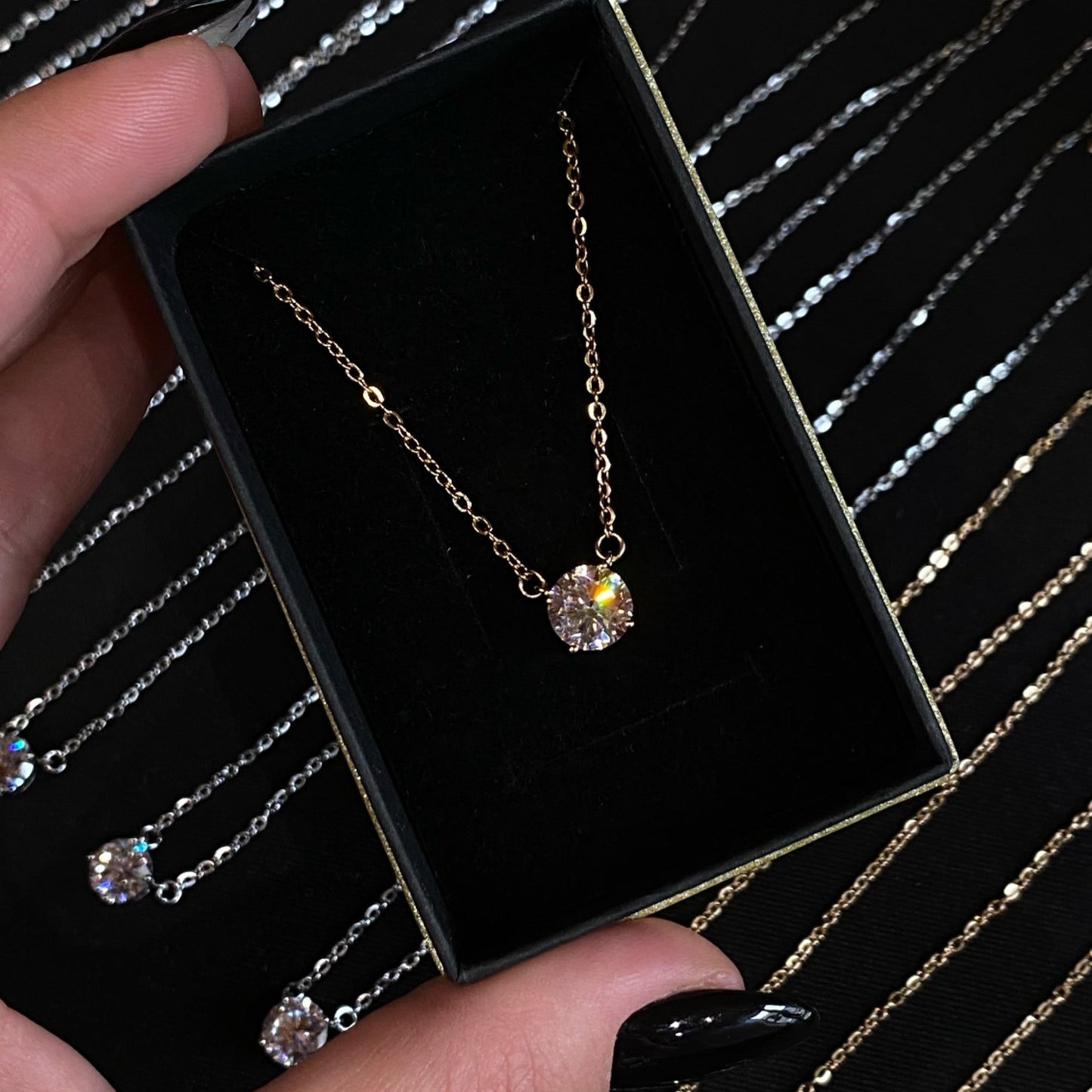 Livia Gold Necklace8mm pendantAdjustable NecklaceGift for Her