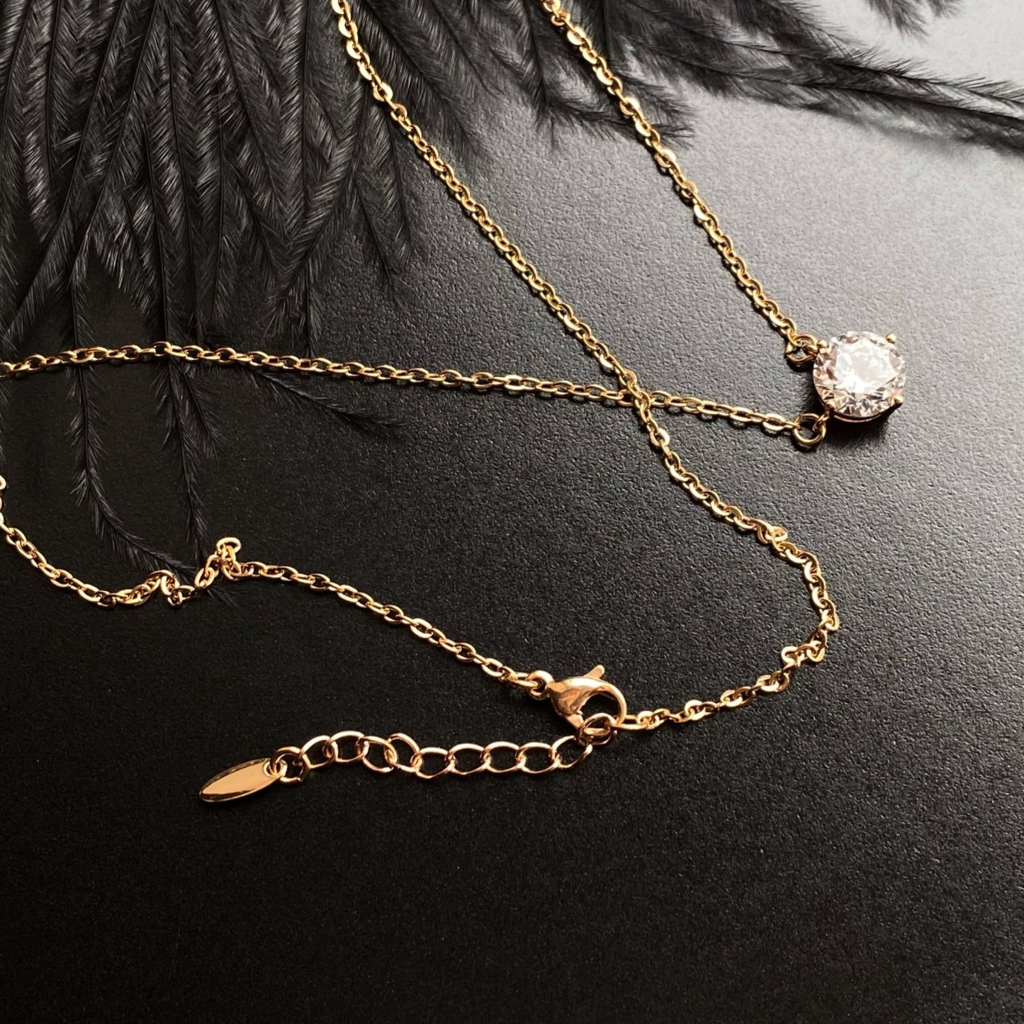 Livia Gold Necklace8mm pendantAdjustable NecklaceGift for Her