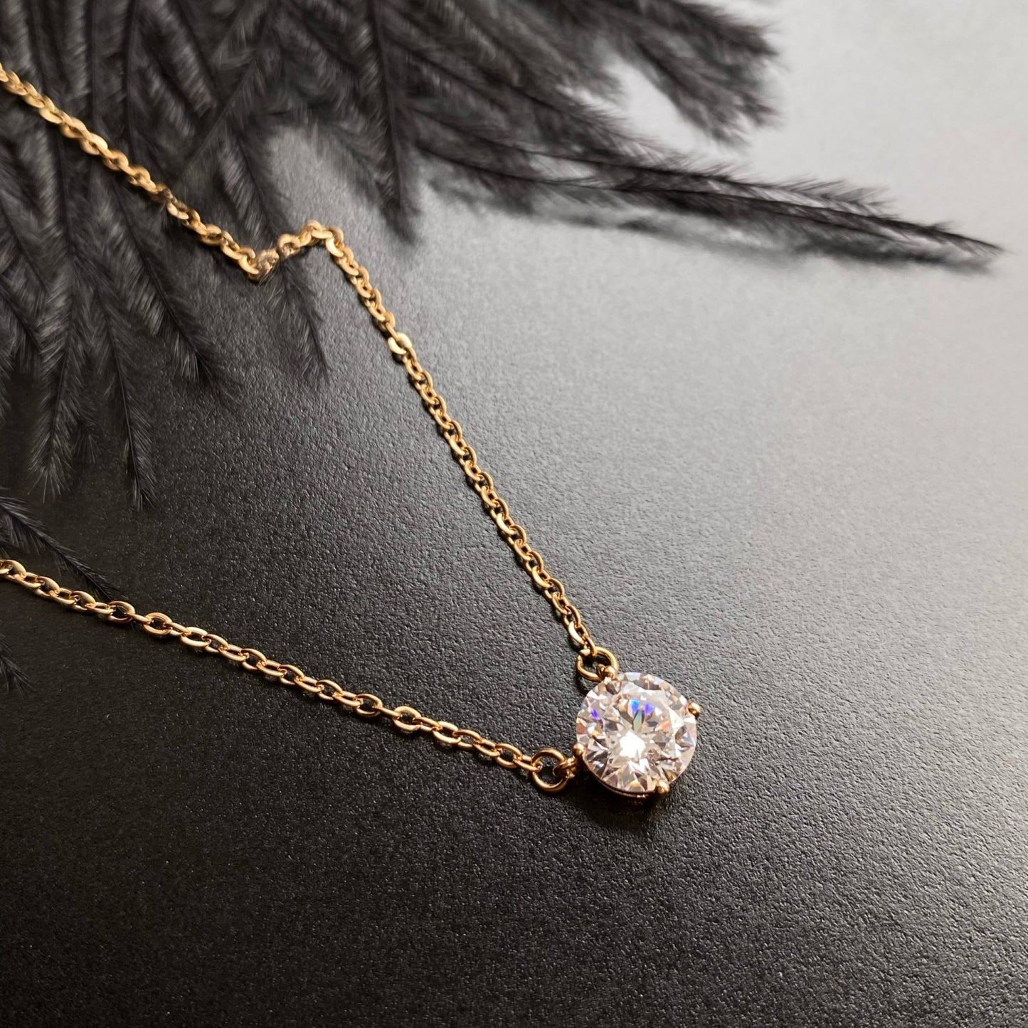 Livia Gold Necklace8mm pendantAdjustable NecklaceGift for Her