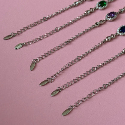 Apsudrabota rokassprādze ar krāsainiem kristāliem - 18k - apzeltita - rotas