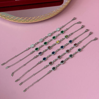 Apsudrabota rokassprādze ar krāsainiem kristāliem - 18k - apzeltita - rotas