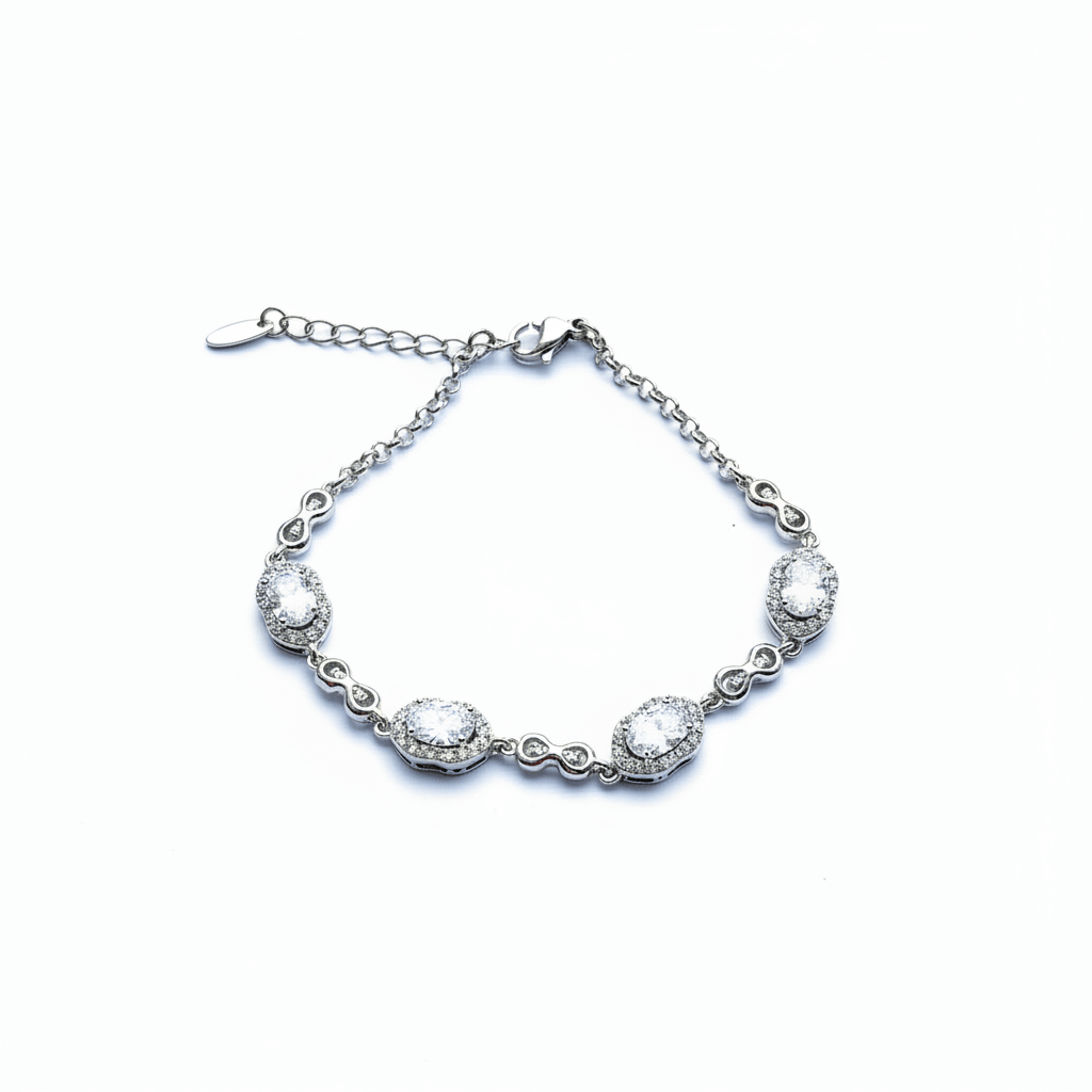 Apsudrabota rokassprādze ar krāsainiem kristāliem - 18k - apzeltita - rotas