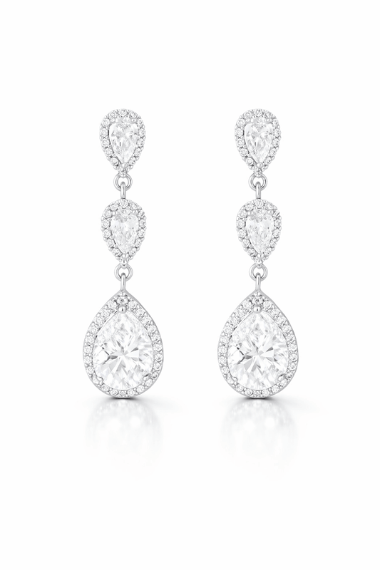 Apsudraboti nagliņu auskari ar cirkonijiem - 18k - apzeltita - rotas