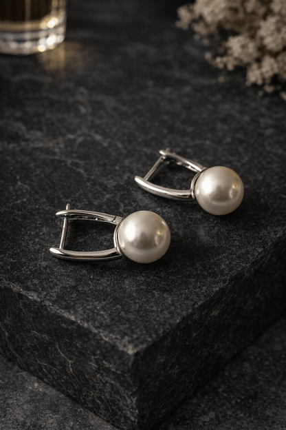 Apsudraboti riņķīši ar pērlītēm - 18k - apzeltita - rotas