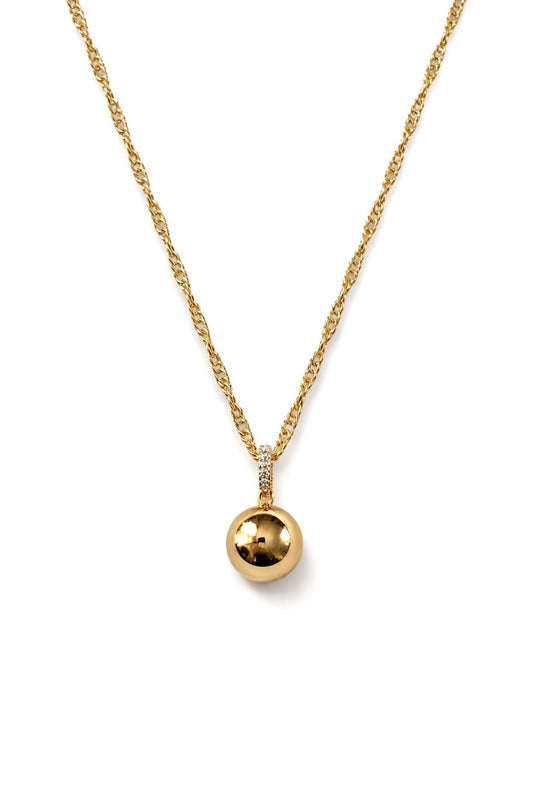 Apzeltīta kaklarota ar bumbiņas kulonu - 18k - apzeltita - rotas