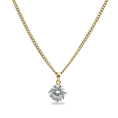 Apzeltīta kaklarota ar cirkonija kulonu - 18k - apzeltita - rotas