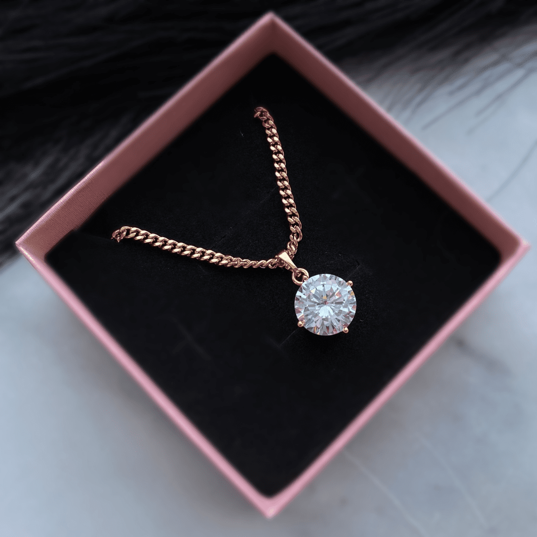 Apzeltīta kaklarota ar cirkonija kulonu - 18k - apzeltita - rotas