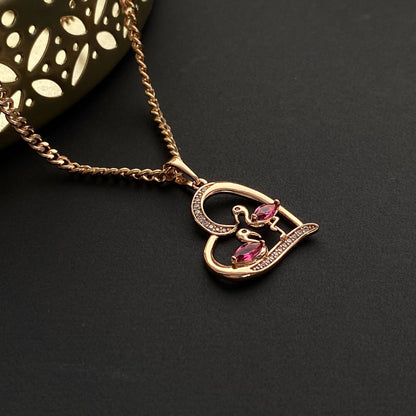 Apzeltīta kaklarota ar flamingo sirsniņā - 18k - apzeltita - rotas