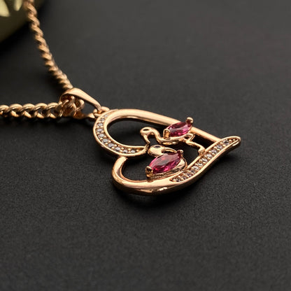 Apzeltīta kaklarota ar flamingo sirsniņā - 18k - apzeltita - rotas