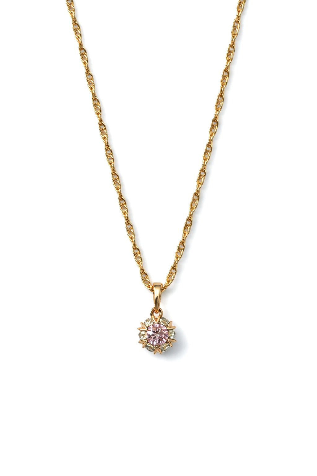 Apzeltīta kaklarota ar rozā kulonu - 18k - apzeltita - rotas