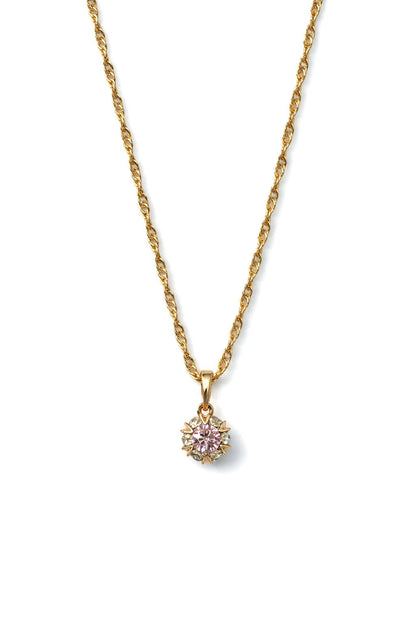 Apzeltīta kaklarota ar rozā kulonu - 18k - apzeltita - rotas