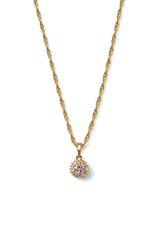 Apzeltīta kaklarota ar rozā kulonu - 18k - apzeltita - rotas