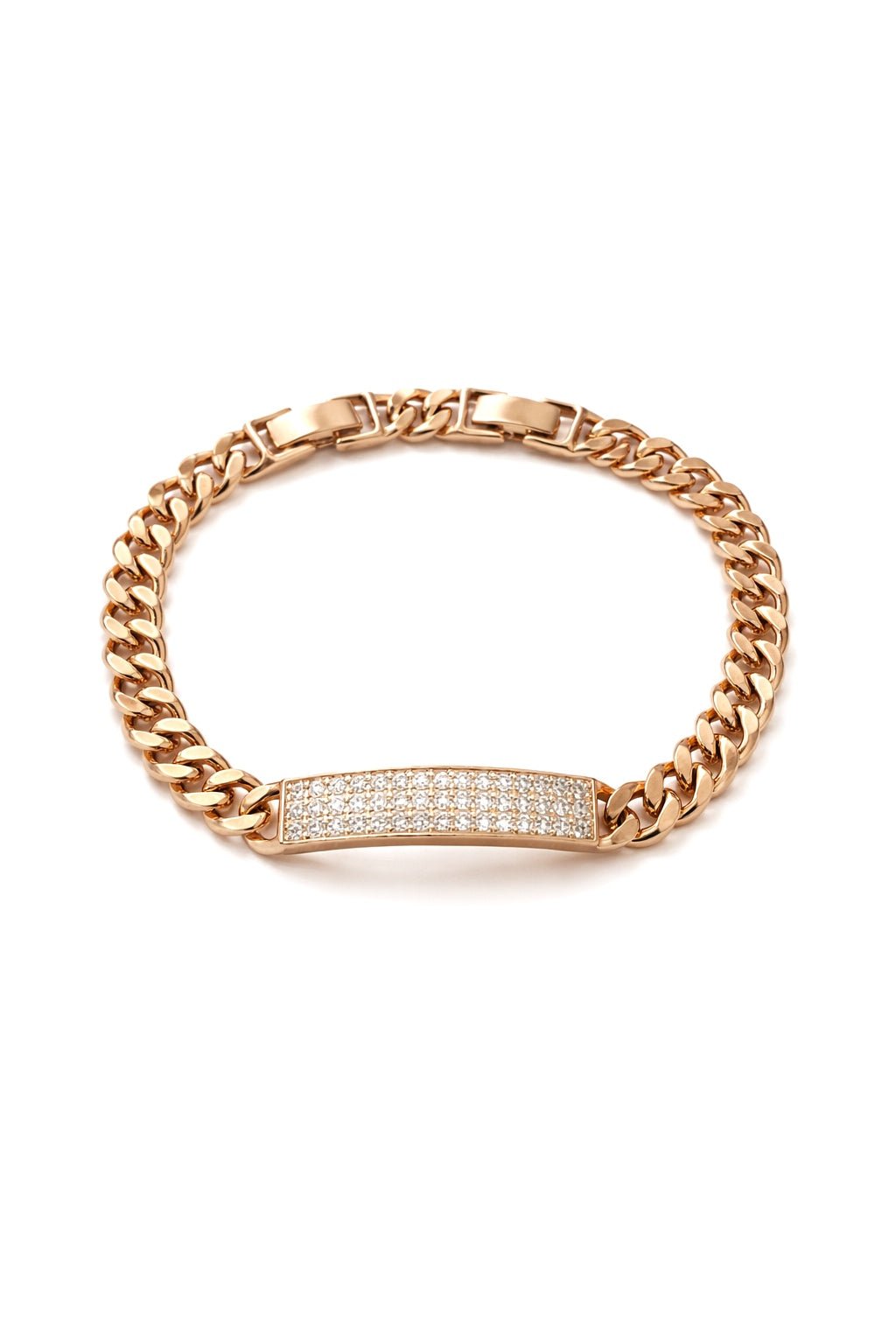 Apzeltīta rokassprādze ar iestrādātiem cirkonijiem - 18k - apzeltita - rotas