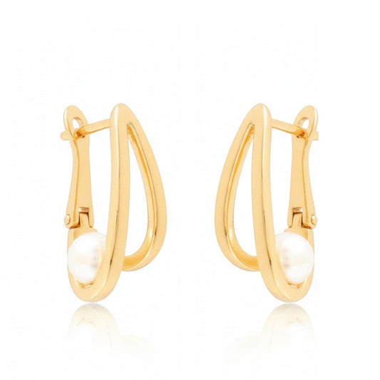 Apzeltīti auskari ar pērlīti - 18k - apzeltita - rotas