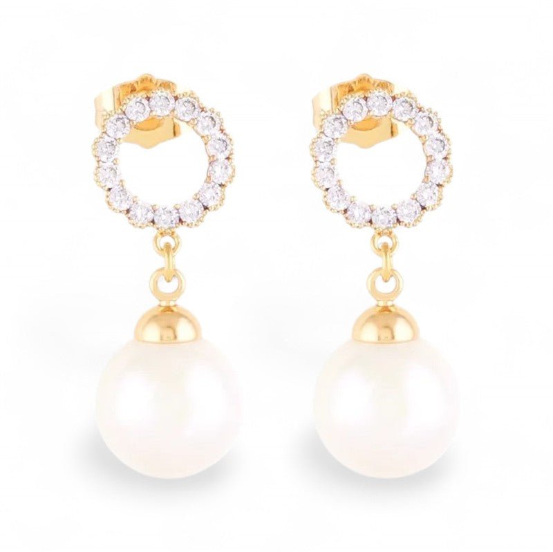 Apzeltīti nagliņauskari ar pērlīti