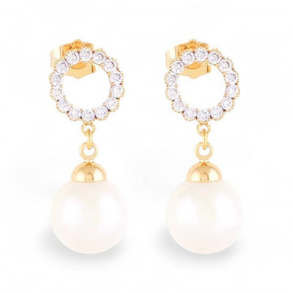 Apzeltīti nagliņauskari ar pērlīti