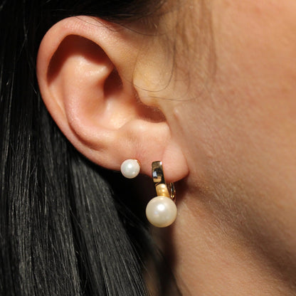 Apzeltīti nagliņu auskari ar pērlīti - 18k - apzeltita - rotas