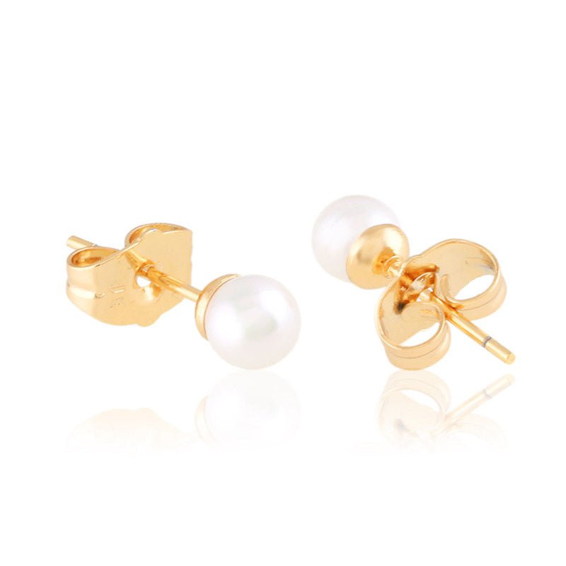 APZELTĪTI NAGLIŅU AUSKARI AR PĒRLĪTI