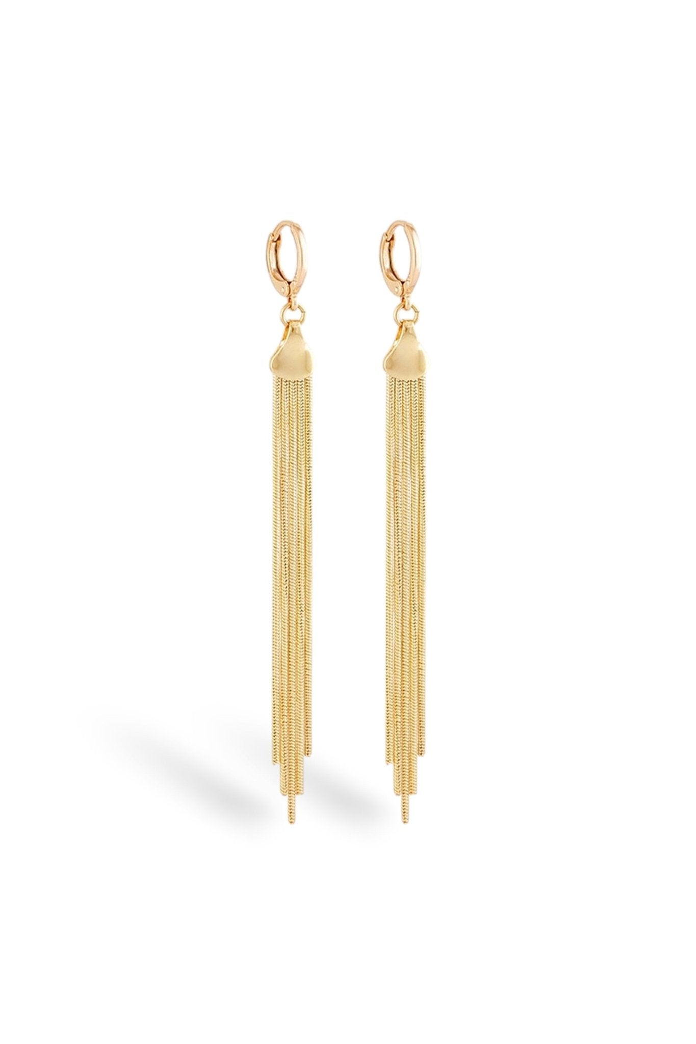 Apzeltīti nokareni riņķīši ar ķēdītēm - 18k - apzeltita - rotas