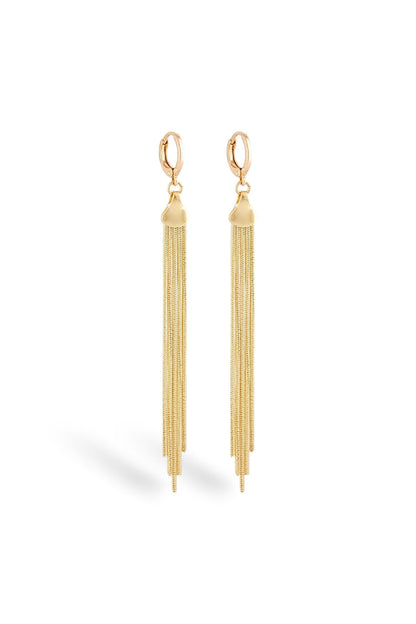 Apzeltīti nokareni riņķīši ar ķēdītēm - 18k - apzeltita - rotas