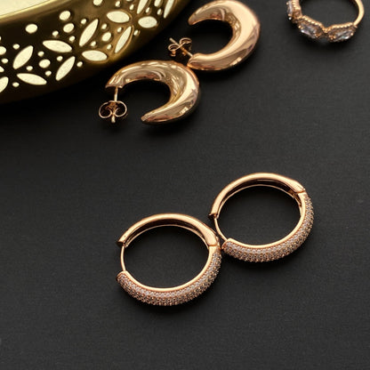 Apzeltīti riņķīši ar cirkonijiem - 18k - apzeltita - rotas