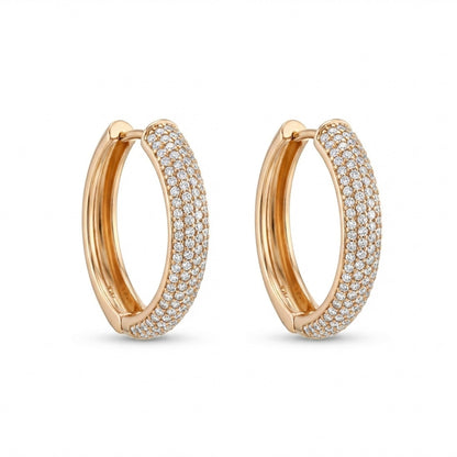 Apzeltīti riņķīši ar cirkonijiem - 18k - apzeltita - rotas