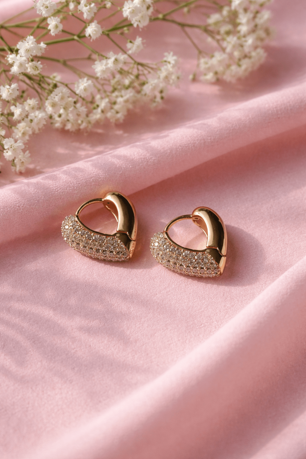 Apzeltīti riņķīšu auskari ar pavé cirkonijiem - 18k - apzeltita - rotas