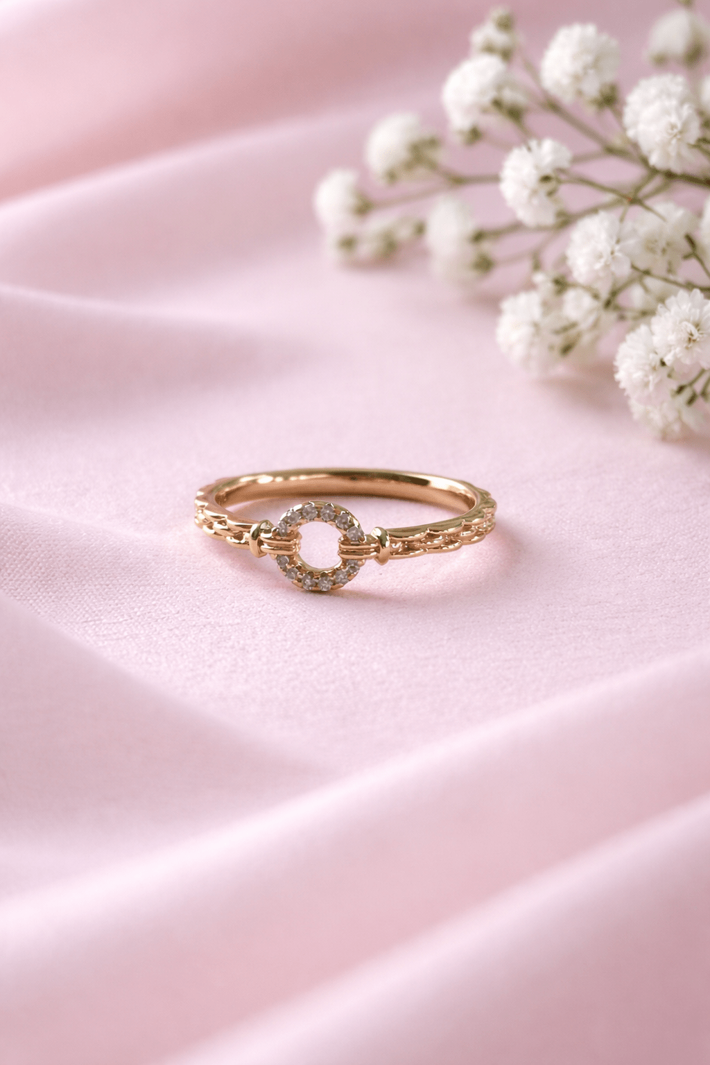 Apzeltīts gredzens ar cirkoniju aplīti - 18k - apzeltita - rotas