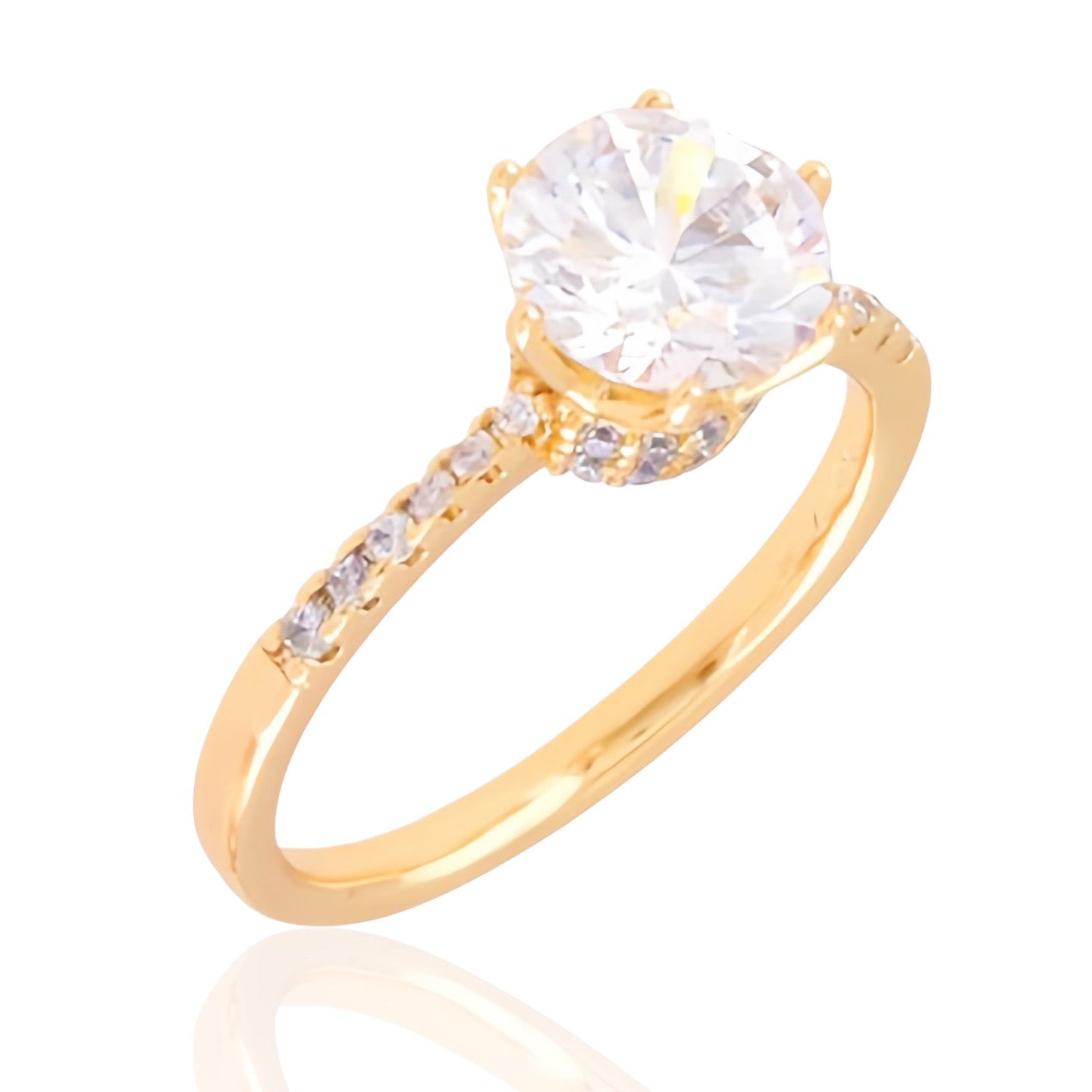 Apzeltīts gredzens ar cirkoniju – apzeltītas rotaslietas | Tavas Rotas