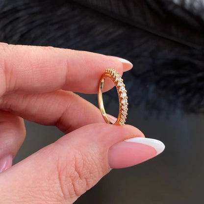 Apzeltīts gredzens ar smalkiem cirkonijiem - 18k - apzeltita - rotas