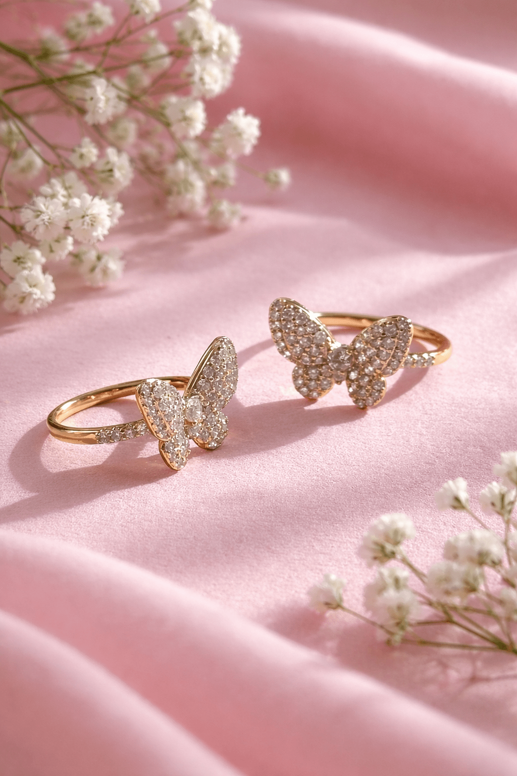 Apzeltīts gredzens ar tauriņu un cirkonijiem - 18k - apzeltita - rotas