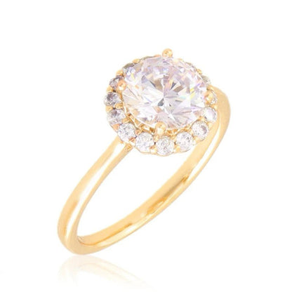 Apzeltīts gredzens sievietēm ar cirkonijiem - 18k - apzeltita - rotas