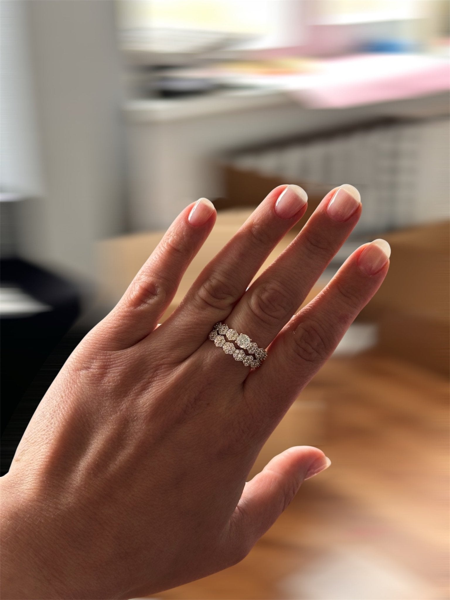 Apzeltīts gredzenu komplekts ar cirkonijiem – 2 gab. - 18k - apzeltita - rotas