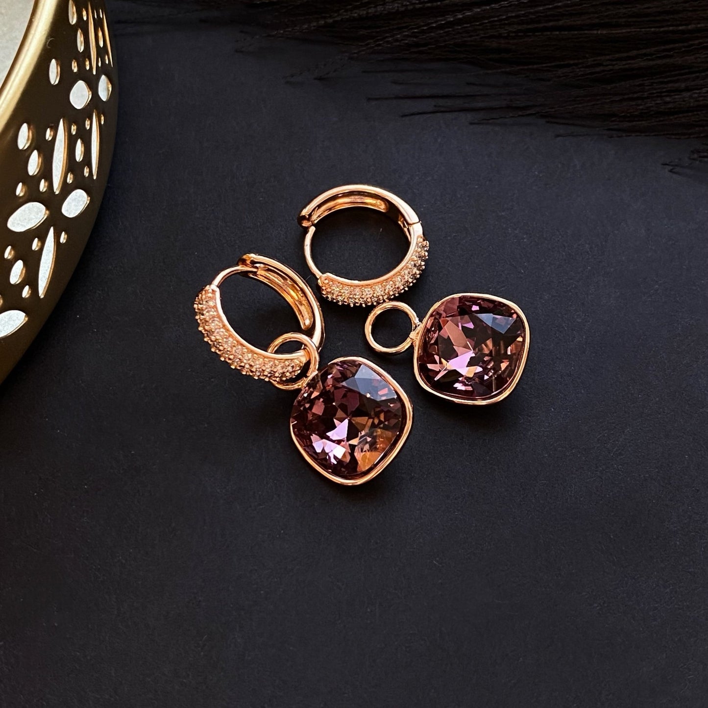 Apzeltīti auskari - Auskari ar noņemamu piekariņu (Vairākas krāsas) - 8