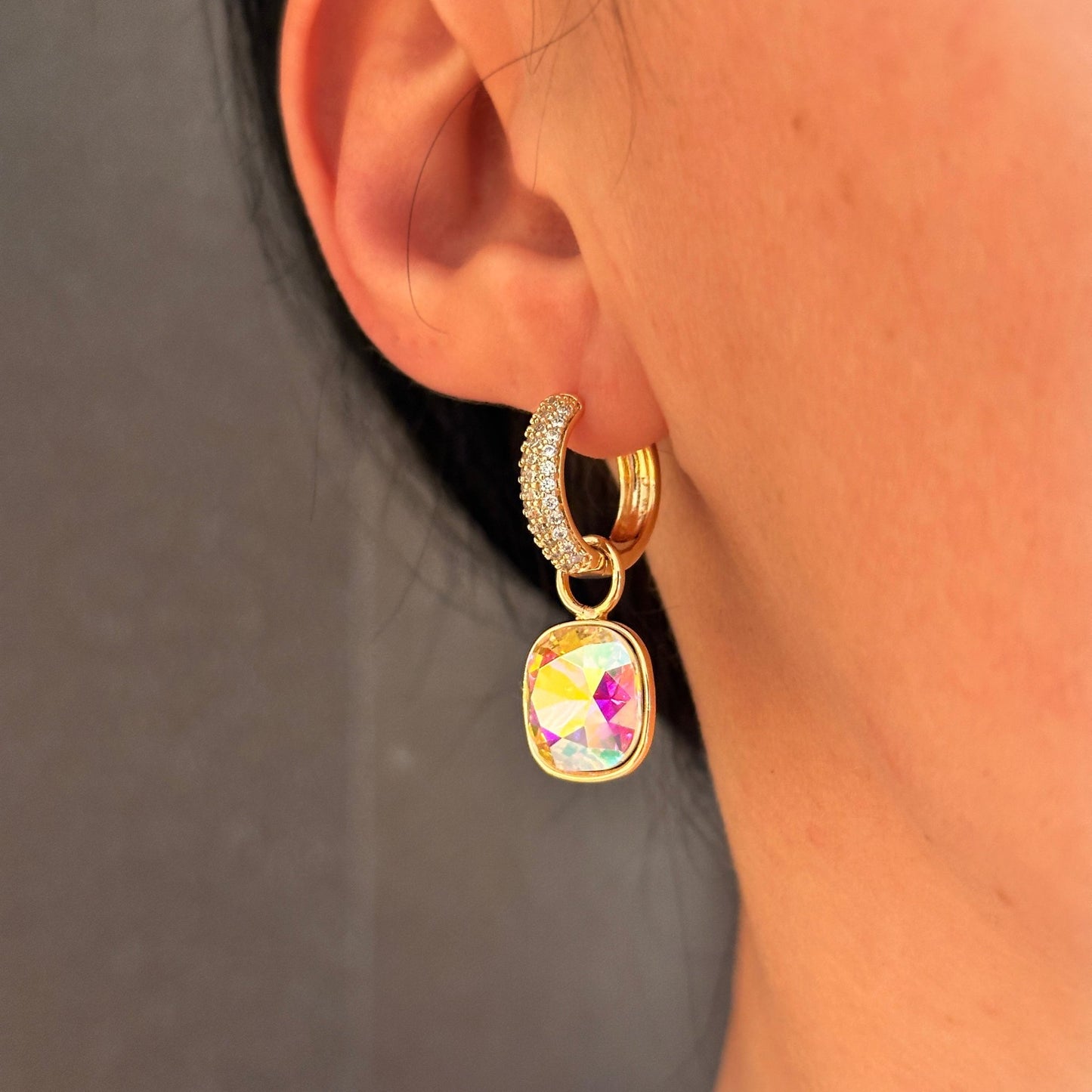 Apzeltīti auskari - Auskari ar noņemamu piekariņu (Vairākas krāsas) - 12