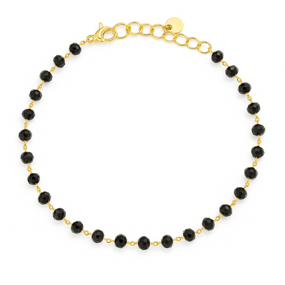 BLACK CRYSTAL BRACELET gold plated bracelet womans bracelet