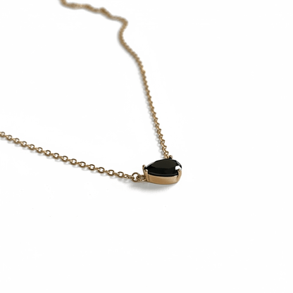 Black Teardrop – 18k apzeltīta kaklarota ar melnu kristālu - 18k - apzeltita - rotas