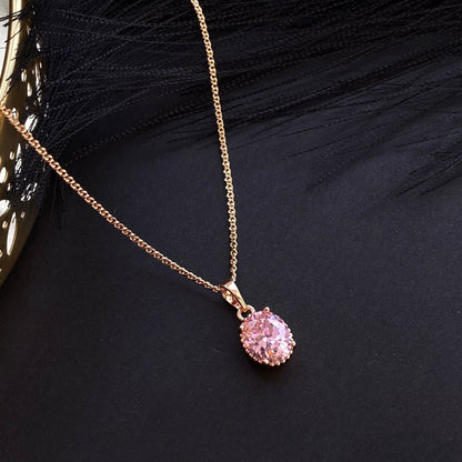  - Blush Gem – Rozā ovāla kristāla kaklarota - 2