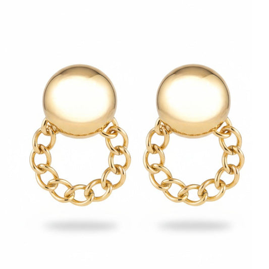 Bold Loop – Apzeltīti nagliņauskari ar ķēdītes dizainu – apzeltītas rotaslietas | Tavas Rotas