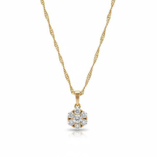 Crystal Bloom – Apzeltīta kaklarota ar zieda kulonu – apzeltītas rotaslietas | Tavas Rotas