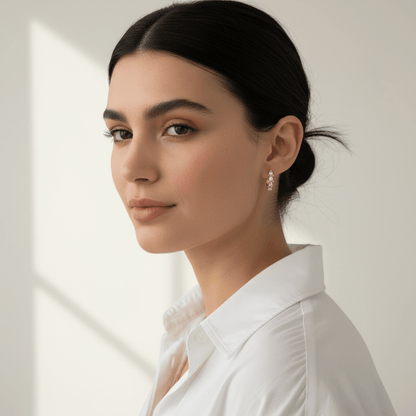 Crystal Drop – Apzeltīti auskari ar cirkonijiem – apzeltītas rotaslietas | Tavas Rotas