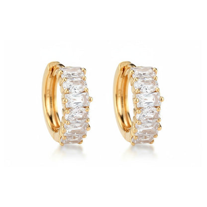 Crystal Line – Apzeltīti auskari ar cirkonijiem – apzeltītas rotaslietas | Tavas Rotas