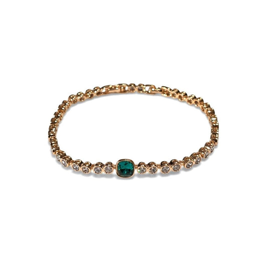 Emerald Crystal – Eleganta apzeltīta rokassprādze ar kristāliem - 18k - apzeltita - rotas