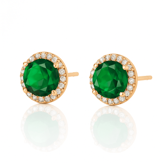 Emerald Shine – 18K apzeltīti auskari antialerģiski auskari apzeltīti auskari dāvana viņai
