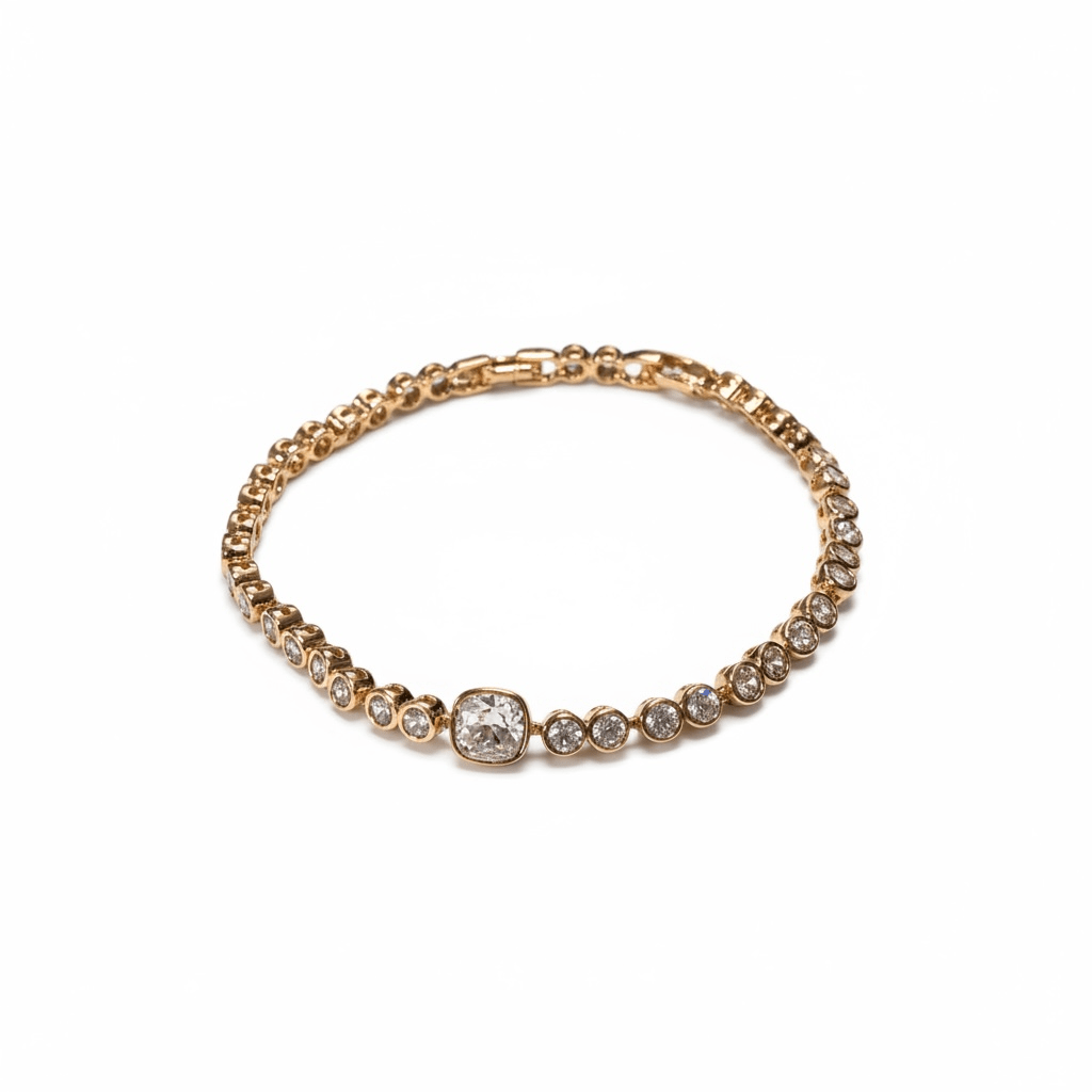 Gold Crystal – Eleganta apzeltīta rokassprādze ar kristāliem - 18k - apzeltita - rotas