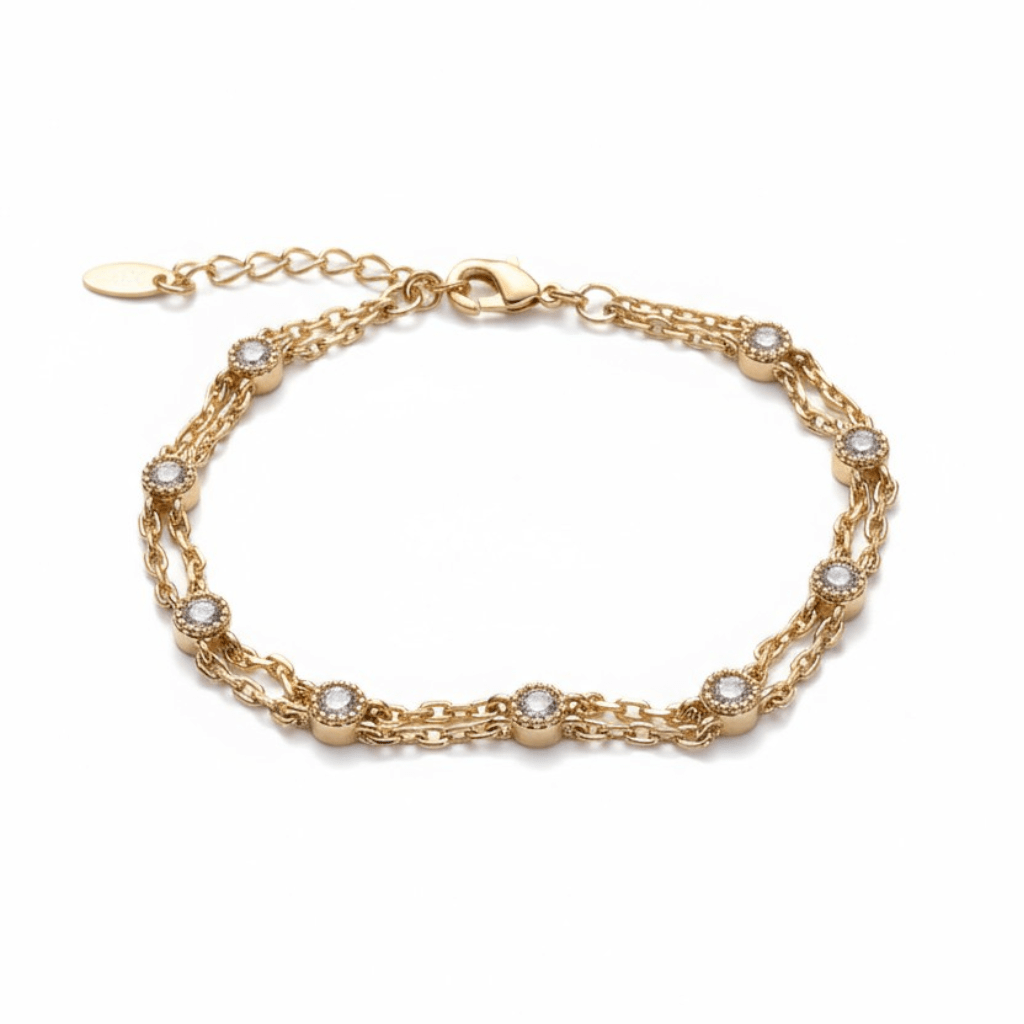 Golden Grace – Apzeltīta rokassprādze ar cirkonijiem – apzeltītas rotaslietas | Tavas Rotas