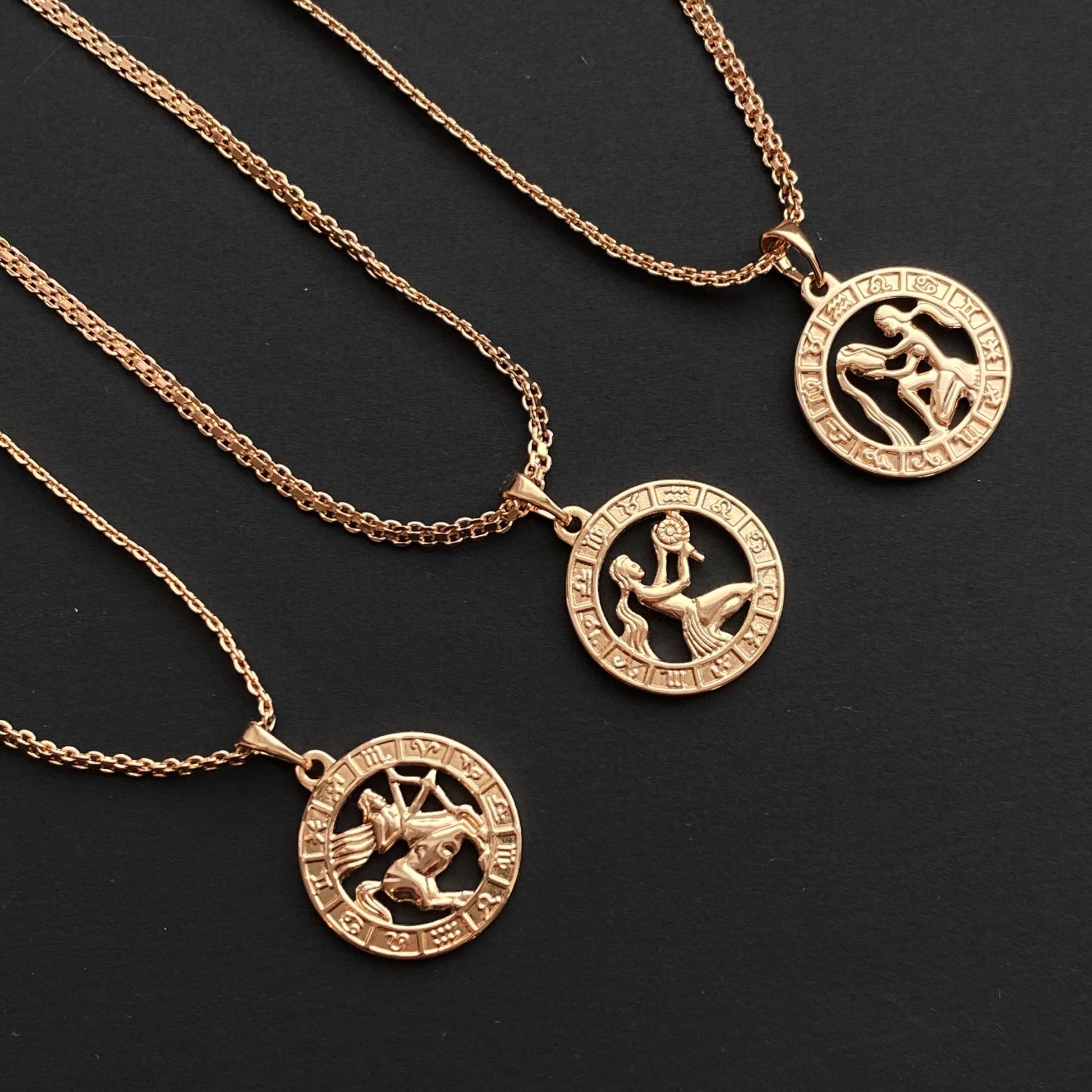 Horoskopa kaklarota ar personalizētu kulonu - 18k - apzeltita - rotas