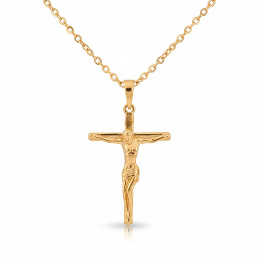 Faith Gold – Apzeltīta kaklarota ar krusta kulonu